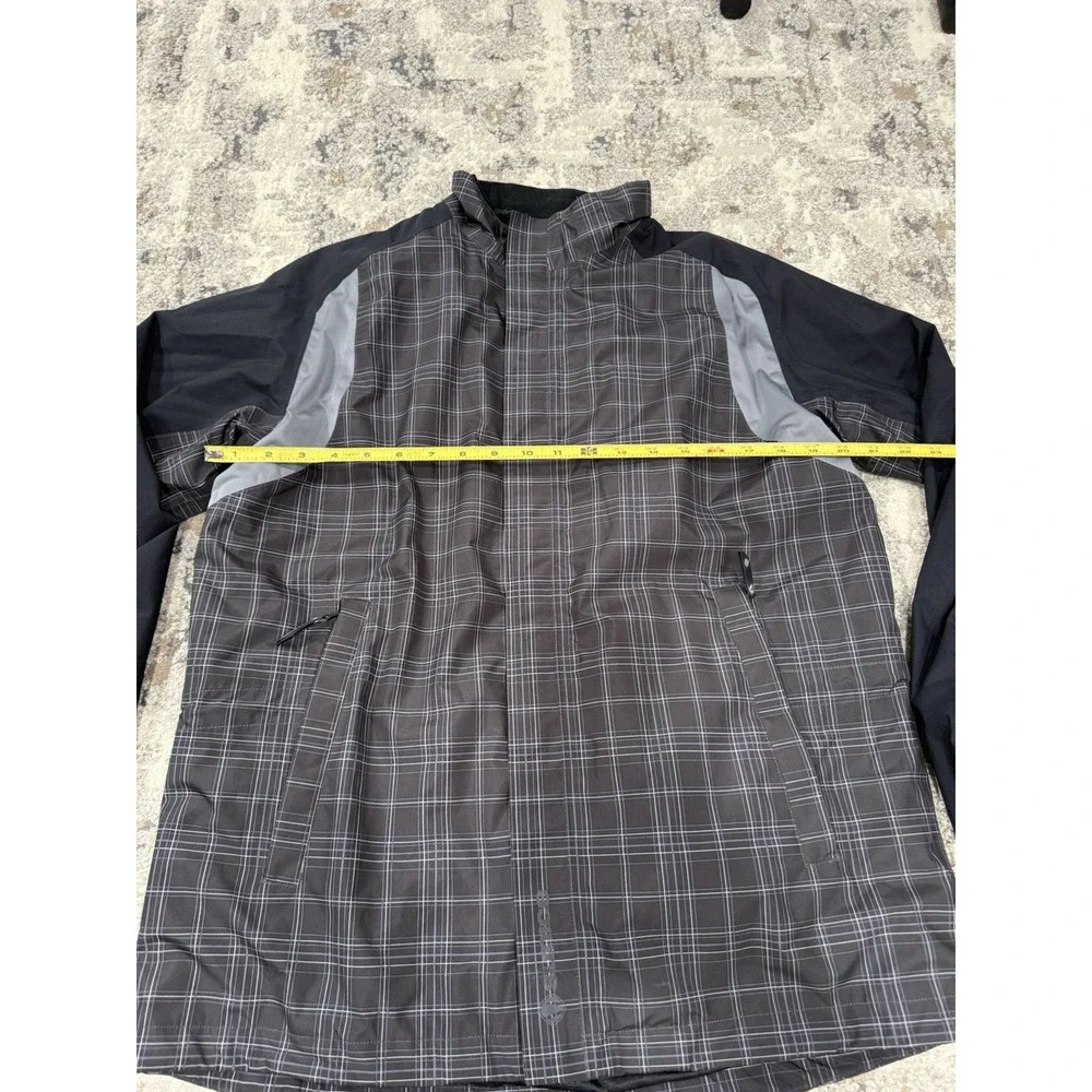 SUNICE TYPHOON Gray Black Plaid Poly Golf Full Zip Jacket‎ Size Medium